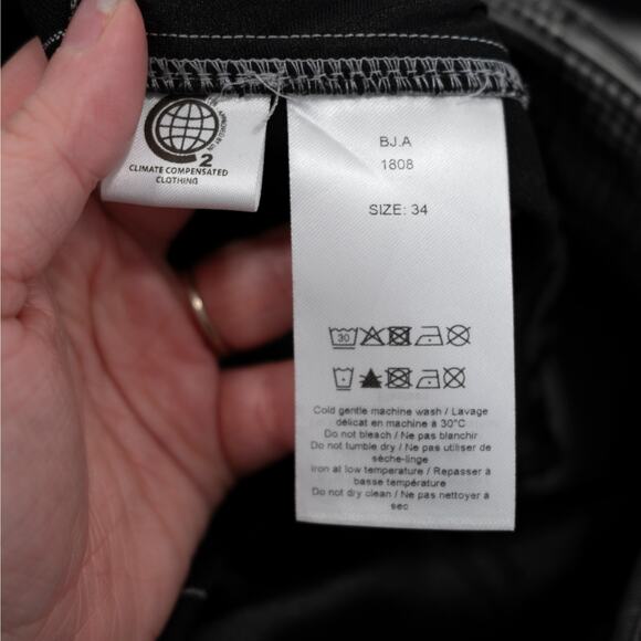 Ganni Price of Wales Check Tailored Trousers Black Grey Pleated High Waist SZ 4 - Picture 7 of 8